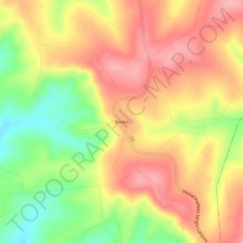 Carte topographique Andes, altitude, relief