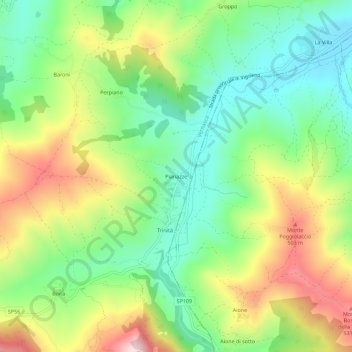 Carte topographique Pianazze, altitude, relief