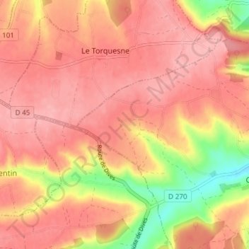 Carte topographique Ozane, altitude, relief