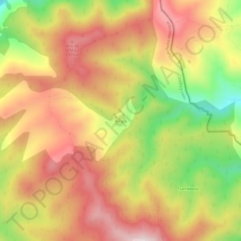 Carte topographique Acrijos, altitude, relief