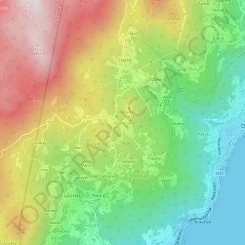 Carte topographique Veprinac, altitude, relief