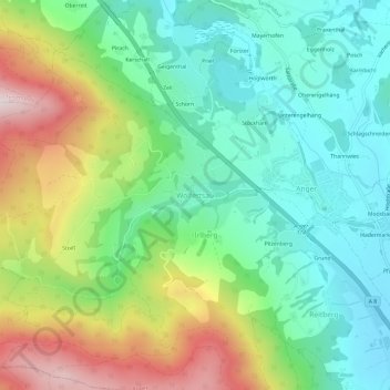 Carte topographique Wolfertsau, altitude, relief