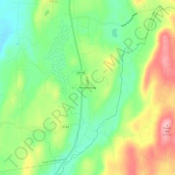 Carte topographique Wurtemburg, altitude, relief