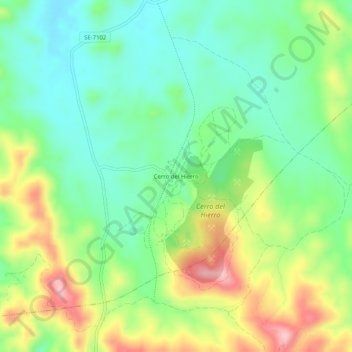 Carte topographique Cerro del Hierro, altitude, relief
