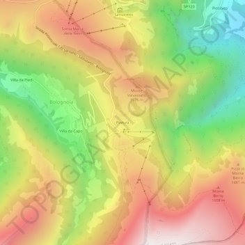 Carte topographique Pintura, altitude, relief