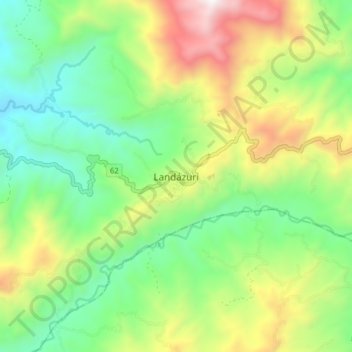 Carte topographique Landázuri, altitude, relief