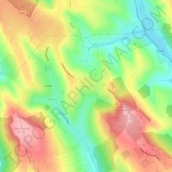 Carte topographique Breazu, altitude, relief
