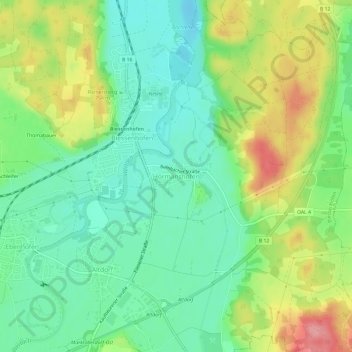 Carte topographique Hörmanshofen, altitude, relief