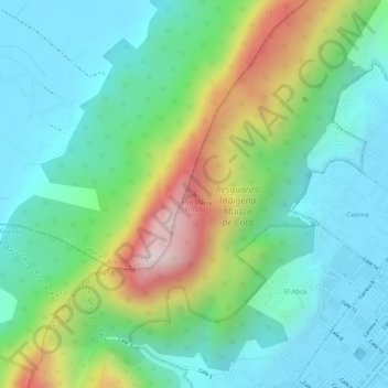 Carte topographique Cerro Majuy, altitude, relief
