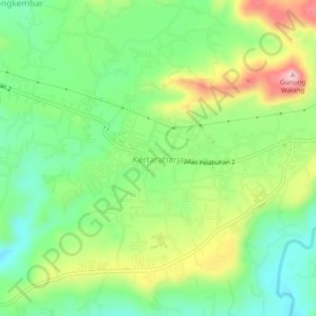 Carte topographique Kertaraharja, altitude, relief