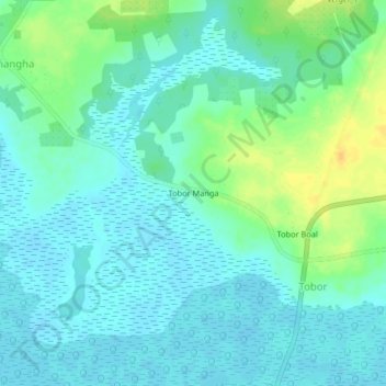 Carte topographique Tobor Manga, altitude, relief