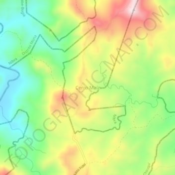 Carte topographique Cerro Maíz, altitude, relief