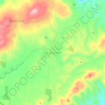 Carte topographique Cabadiangan, altitude, relief
