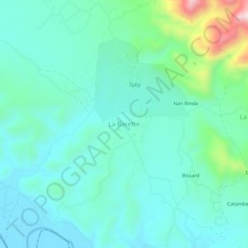 Carte topographique La Barette, altitude, relief