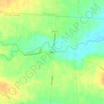Carte topographique Homer, altitude, relief