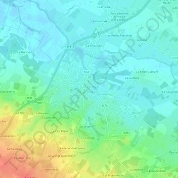 Carte topographique Saint-Philbert-de-Grand-Lieu, altitude, relief