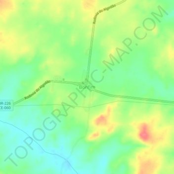 Carte topographique Bonfim, altitude, relief