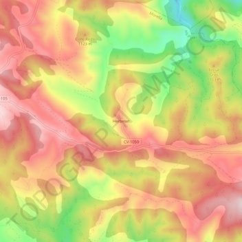 Carte topographique Herbeset, altitude, relief