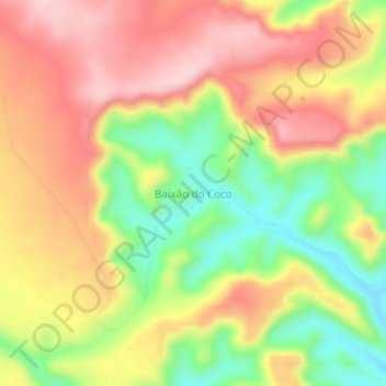 Carte topographique Baixão do Coco, altitude, relief