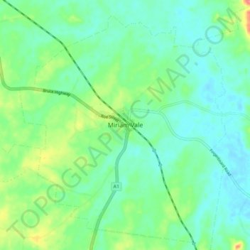 Carte topographique Miriam Vale, altitude, relief