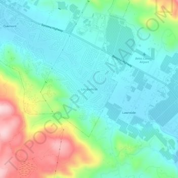 Carte topographique Los Guilicos, altitude, relief