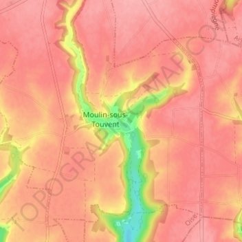 Carte topographique Violaine, altitude, relief