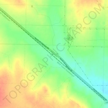 Carte topographique Dermott, altitude, relief