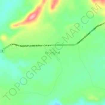 Carte topographique Peramanal, altitude, relief
