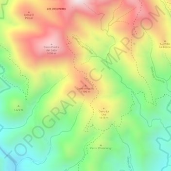 Carte topographique Cerro Amatillo, altitude, relief