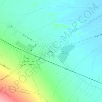 Carte topographique Zavareh, altitude, relief