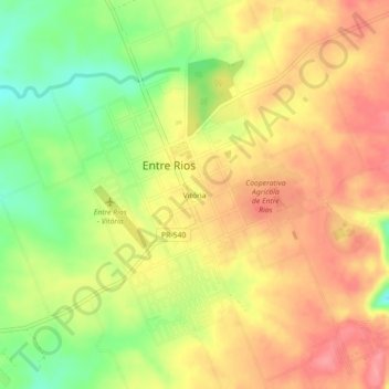 Carte topographique Vitória, altitude, relief
