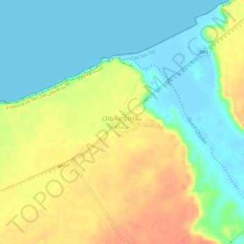 Carte topographique Chbika, altitude, relief