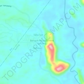 Carte topographique Bengoh Resettlement Scheme, altitude, relief