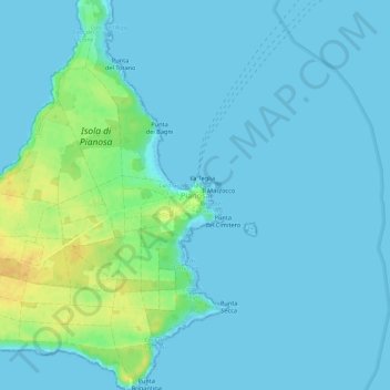 Carte topographique Pianosa, altitude, relief