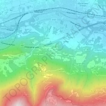Carte topographique Tignai, altitude, relief