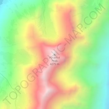 Carte topographique Pyramid Peak, altitude, relief