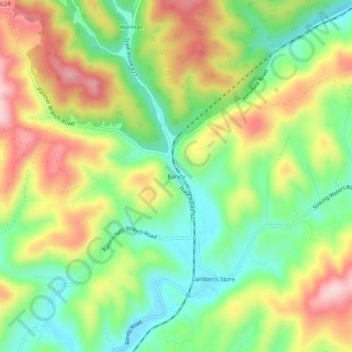 Carte topographique Bandy, altitude, relief