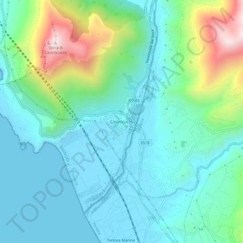 Carte topographique Castrocucco, altitude, relief