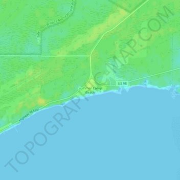 Carte topographique Summer Camp Beach, altitude, relief