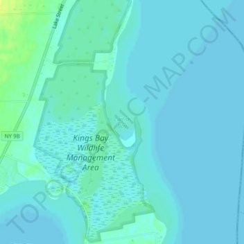 Carte topographique Catfish Bay, altitude, relief