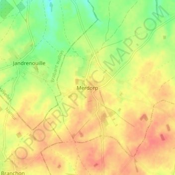 Carte topographique Merdorp, altitude, relief