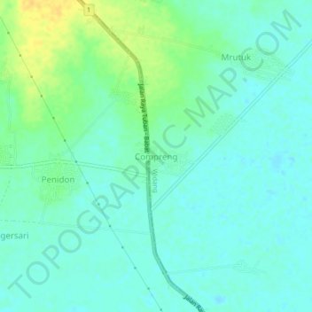 Carte topographique Compreng, altitude, relief