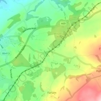 Carte topographique Milton, altitude, relief