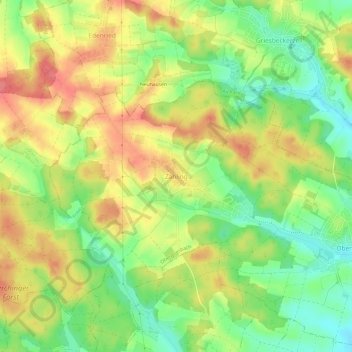 Carte topographique Zahling, altitude, relief