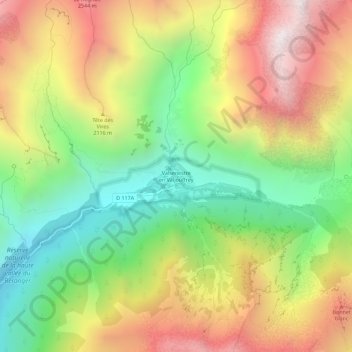 Carte topographique Valsenestre en Valjouffrey, altitude, relief