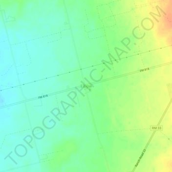 Carte topographique Elbow, altitude, relief