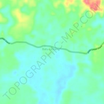 Carte topographique Sungai Utik, altitude, relief