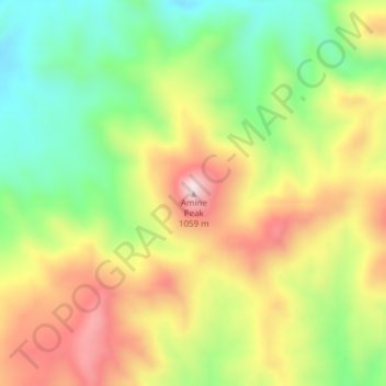Carte topographique Amine Peak, altitude, relief