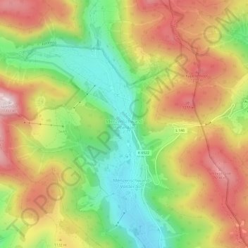 Carte topographique Menzenschwand Hinterdorf, altitude, relief