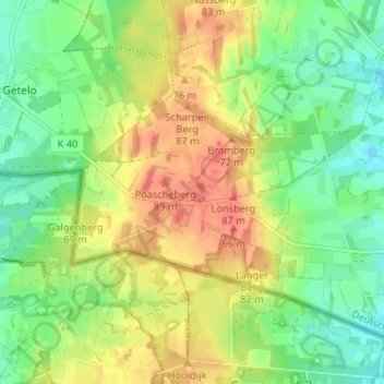 Carte topographique Hesingen, altitude, relief